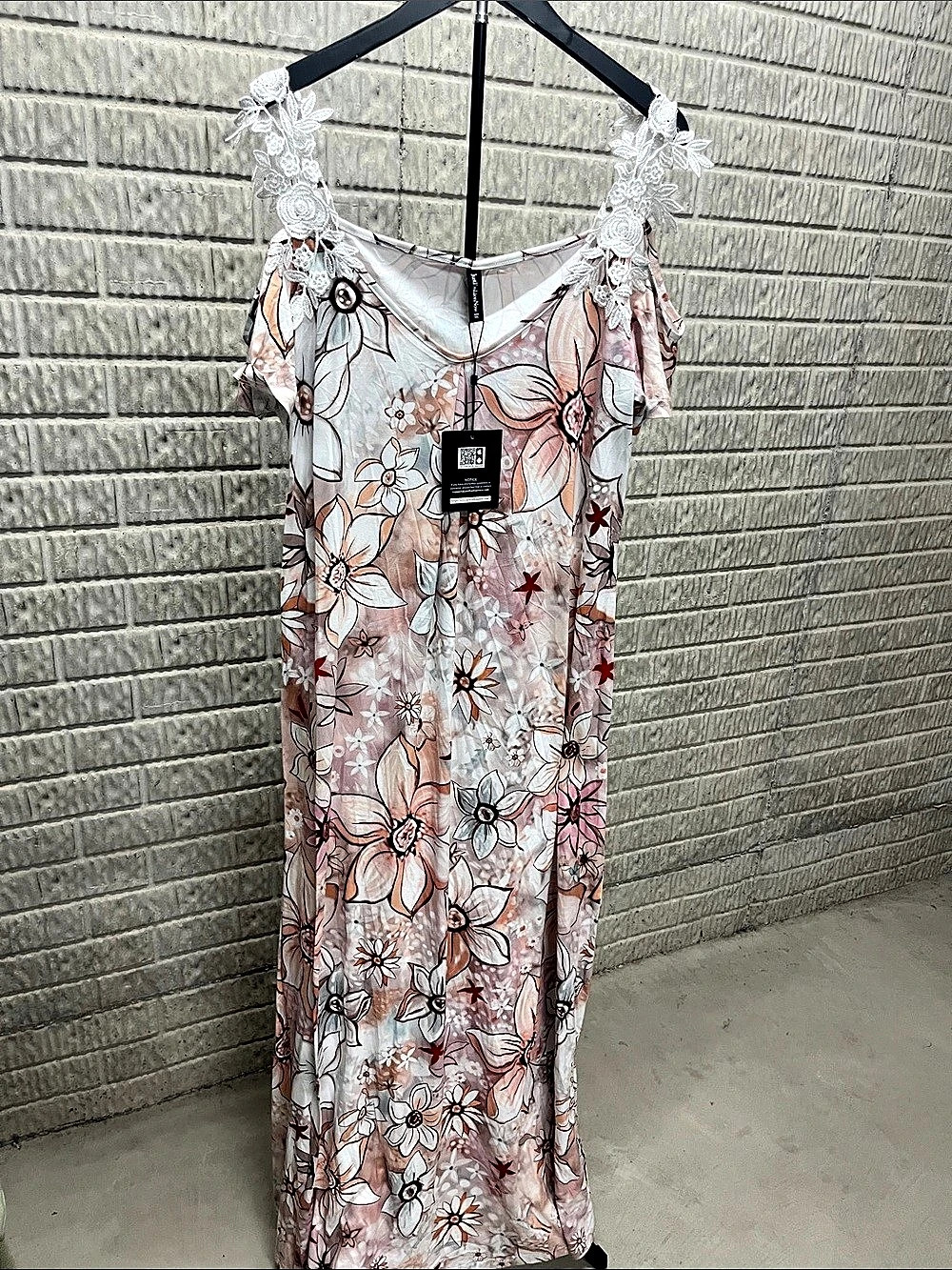 Just Fashion Now Floral Maxi Dress Pink & White Size XL NWT